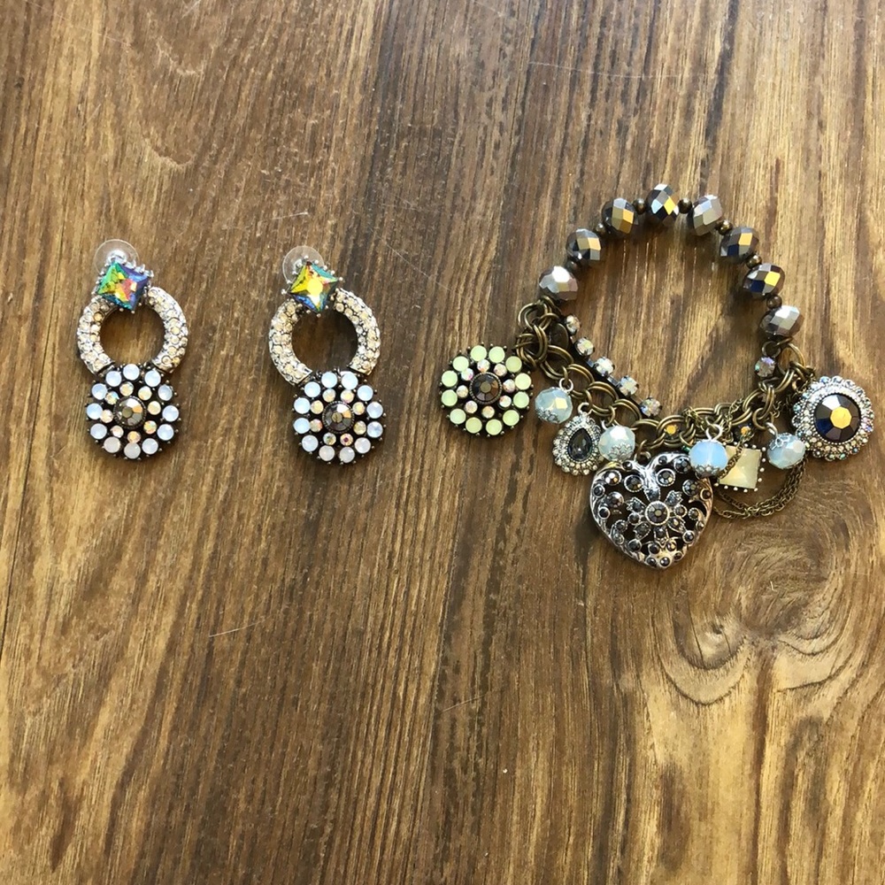 Betsey Johnson earrings and bracelet